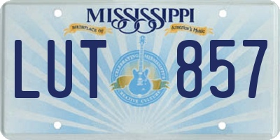 MS license plate LUT857