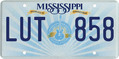 MS license plate LUT858