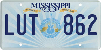 MS license plate LUT862