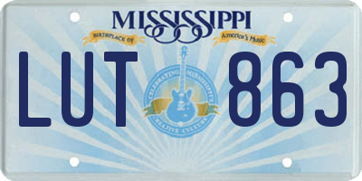 MS license plate LUT863