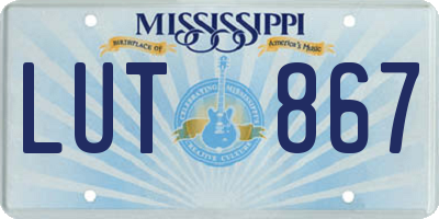 MS license plate LUT867