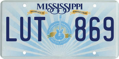 MS license plate LUT869