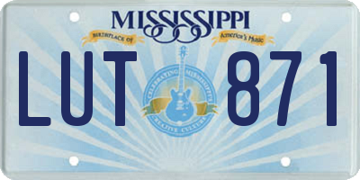 MS license plate LUT871