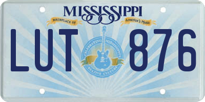 MS license plate LUT876