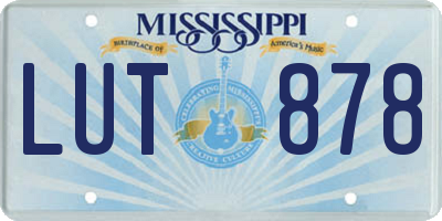 MS license plate LUT878
