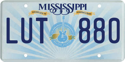 MS license plate LUT880