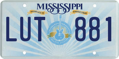 MS license plate LUT881