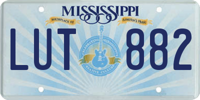 MS license plate LUT882