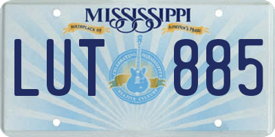 MS license plate LUT885
