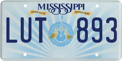 MS license plate LUT893