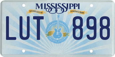 MS license plate LUT898