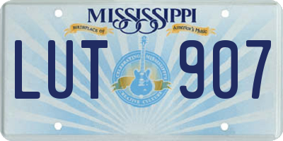 MS license plate LUT907