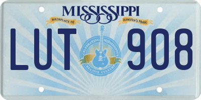 MS license plate LUT908