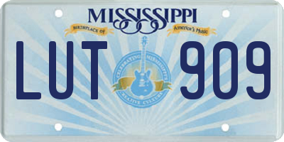 MS license plate LUT909