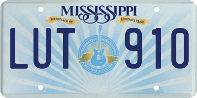 MS license plate LUT910