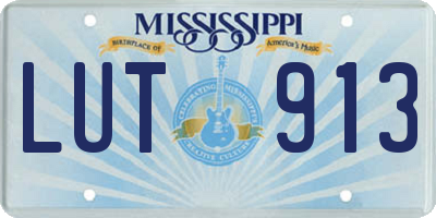 MS license plate LUT913