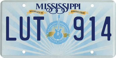 MS license plate LUT914