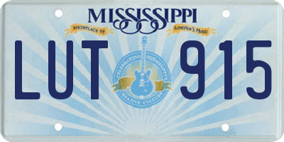 MS license plate LUT915
