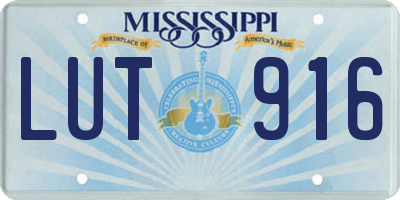 MS license plate LUT916