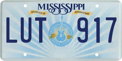 MS license plate LUT917