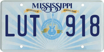 MS license plate LUT918