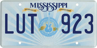 MS license plate LUT923