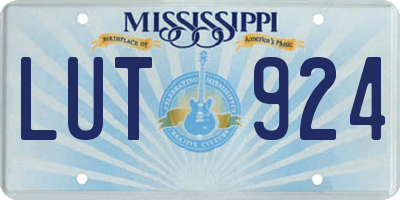 MS license plate LUT924