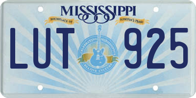 MS license plate LUT925