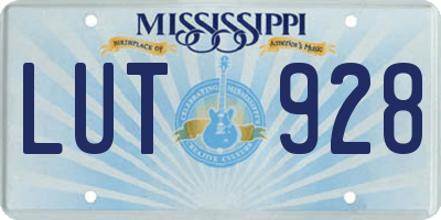 MS license plate LUT928