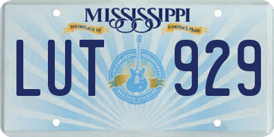MS license plate LUT929