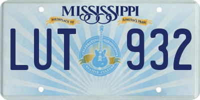 MS license plate LUT932