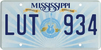 MS license plate LUT934
