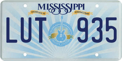 MS license plate LUT935