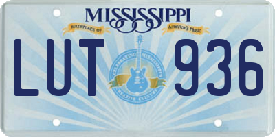 MS license plate LUT936