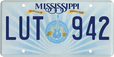 MS license plate LUT942