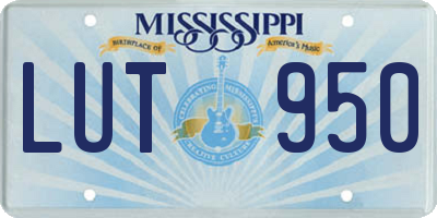 MS license plate LUT950