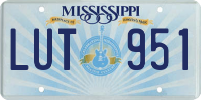MS license plate LUT951