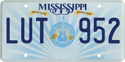 MS license plate LUT952