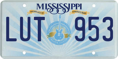 MS license plate LUT953