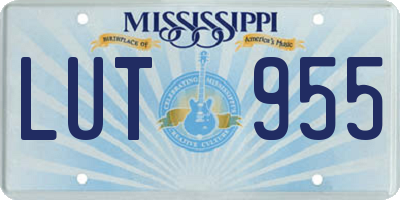 MS license plate LUT955