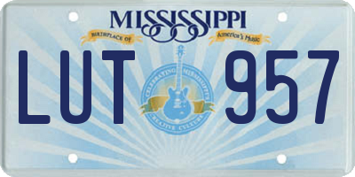 MS license plate LUT957