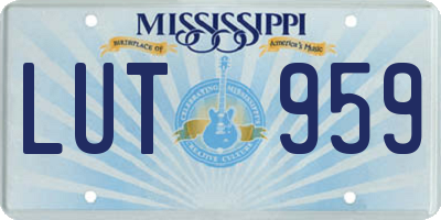 MS license plate LUT959