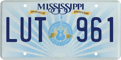 MS license plate LUT961