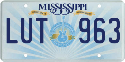 MS license plate LUT963