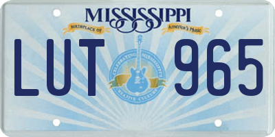 MS license plate LUT965