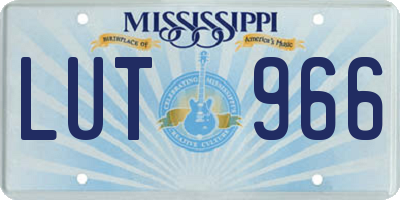 MS license plate LUT966