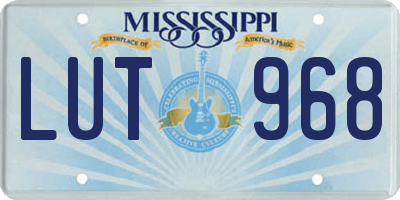 MS license plate LUT968