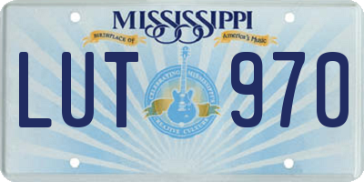 MS license plate LUT970