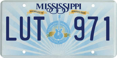 MS license plate LUT971