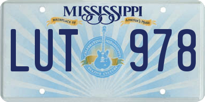 MS license plate LUT978